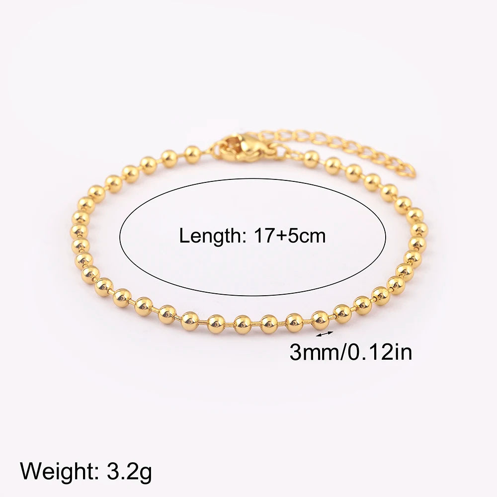 Nidin Hot Sale Original Design Round Beads Charm Bracelets Adjustable 4 Sizes For Women Fashion Versatile Jewelry Accessories