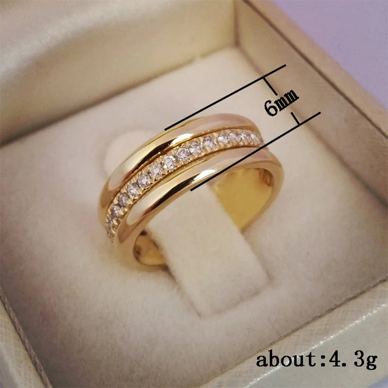 Huitan NEW Fashion Wedding Ring For Women Micro Paved Cubiz Zircon Finger Rings Female Engagement Jewelry Accessories