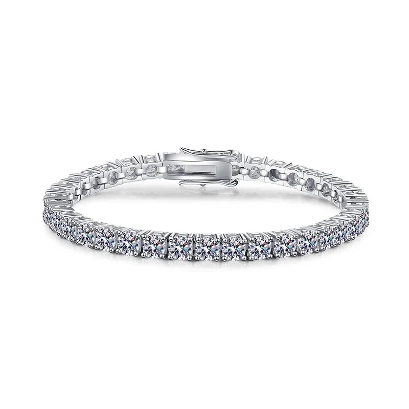 18K gold D color VVS diamond set bracelet plated PT950 platinum bracelet full row of tennis moissanite jewelry for men and women