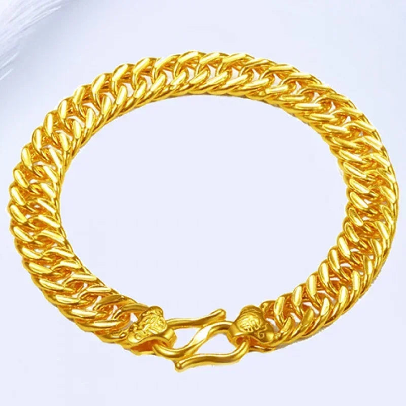 9999 24k real gold bracelet men all the way rich real gold bracelet boss chain eight directions to rich local tyrants