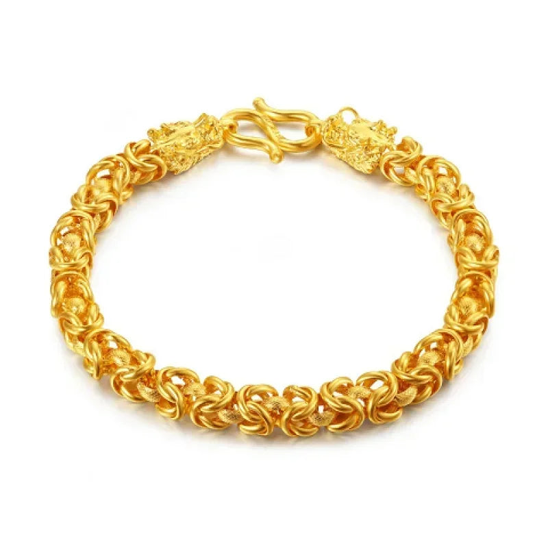 9999 24k real gold bracelet men all the way rich real gold bracelet boss chain eight directions to rich local tyrants