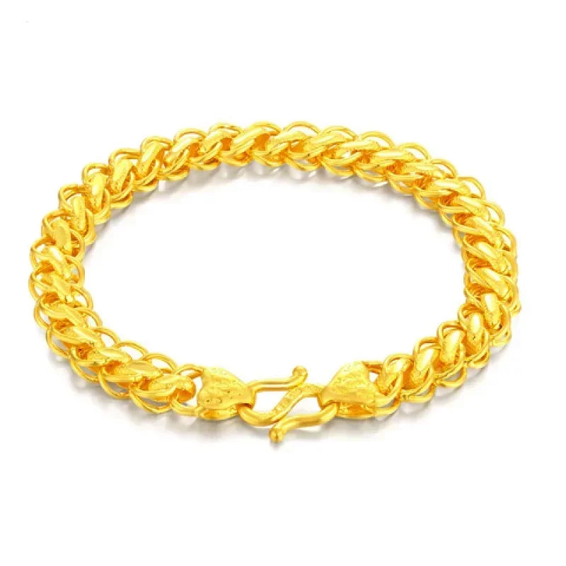 9999 24k real gold bracelet men all the way rich real gold bracelet boss chain eight directions to rich local tyrants